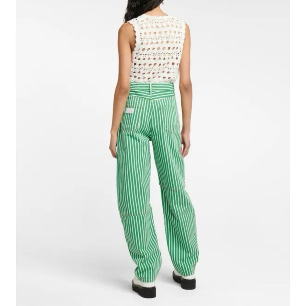 Ganni Kelly green striped Stary jeans - Picture 4 of 13